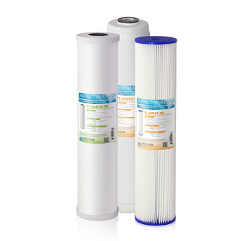 APEC 20 Inch Whole House Sediment, KDF and Carbon Replacement filter set for CB3-SED-KDF-CAB20-BB