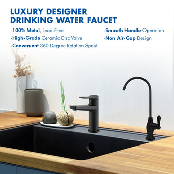 APEC Ceramic Disc Luxury Designer Reverse Osmosis Faucet - Matte Black Coke, Lead-Free
