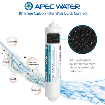 APEC ESSENCE 10 Inch Inline Carbon Filter With Quick Connect, 5 Micron