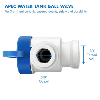 John Guest Polypropylene Tank Ball Valve - 3/8" Tube OD x 1/4" Thread NPTF (PPSV501222W)
