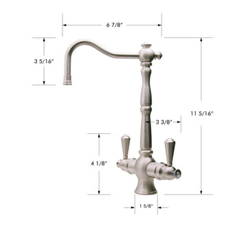 RIALTO Hot and Cold Water Reverse Osmosis Faucet - Brushed Nickel, Lead-Free