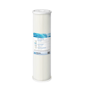 High Capacity & Reusable Pleated 10 Inch Sediment Filter, 5 Micron