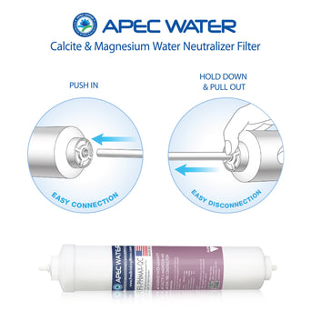 APEC Calcite & Magnesium Water Neutralizer Filter, 2" X 10 Inch (1/4" Quick Connect)