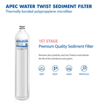 APEC RO Replacement Filters Complete Filter Set for Twist Lock Reverse Osmosis Systems (Stages 1 - 4)