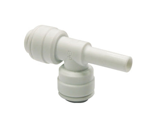 John Guest Stackable Tee Connector 3/8" Tube OD-In x 3/8” Stem OD x 3/8" Tube OD-Out Polypropylene White (PP531212W)
