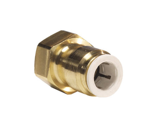John Guest Brass Flare Female Connector (3/8" Tube OD x 1/4" FFL Thread) (MI4512F4SLF)