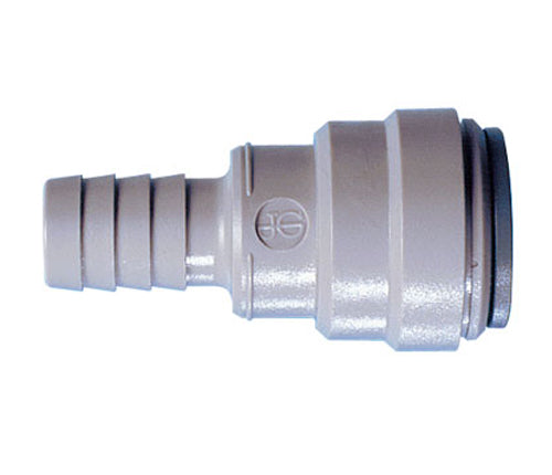 John Guest Metric To Inch Barb Connector (15 mm Stem OD x 1/2” Hose ID) (NC448)