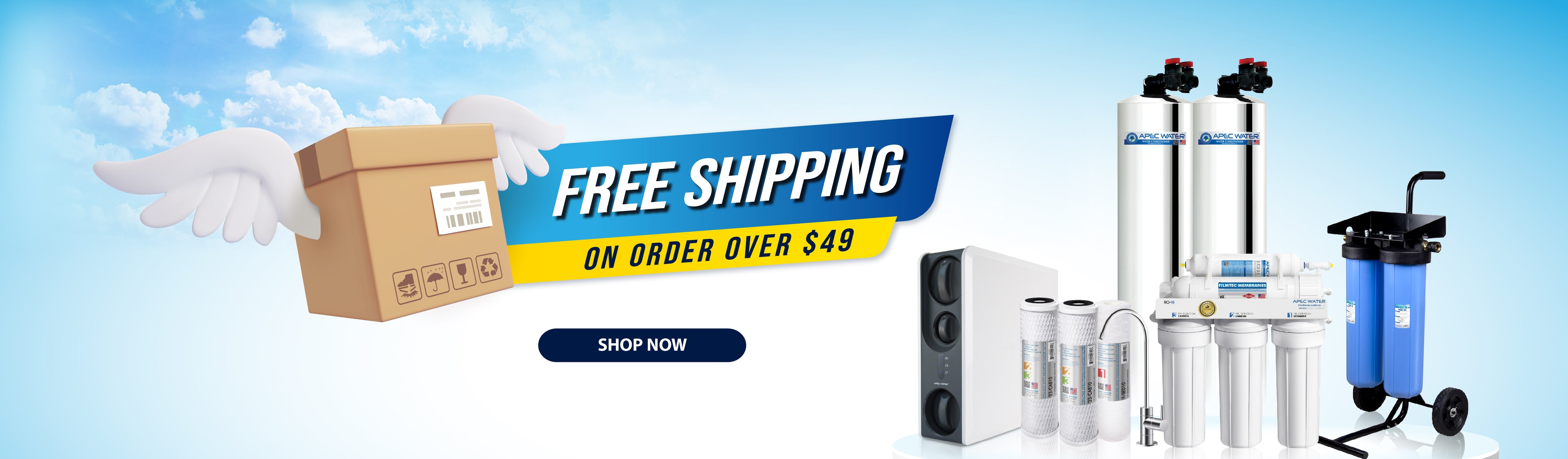 APEC Water free shipping homepage banner