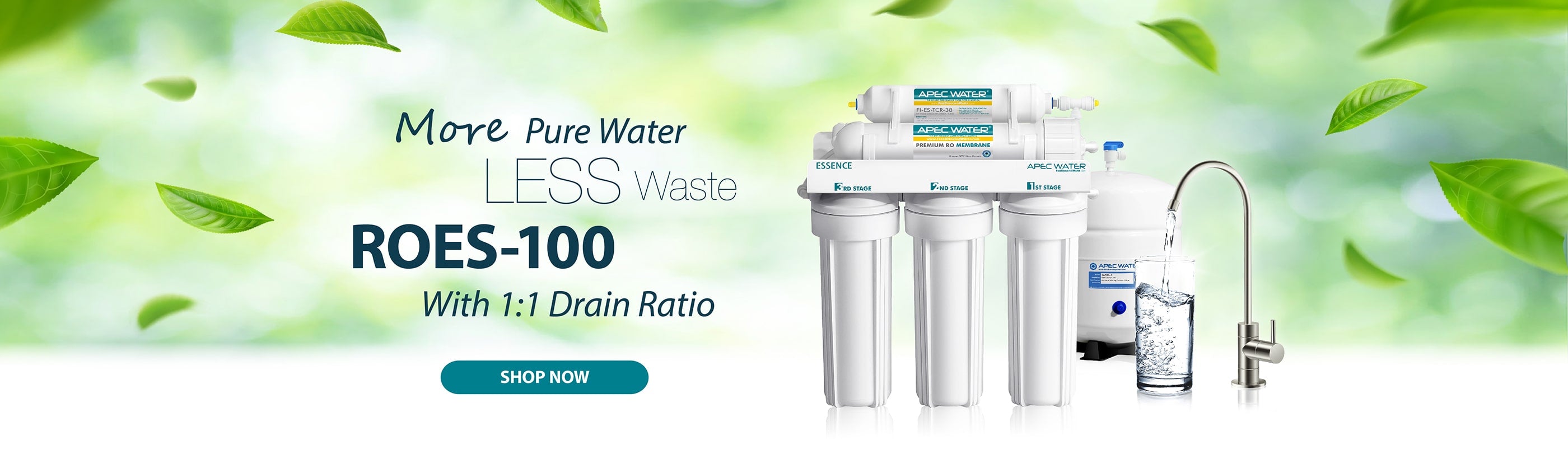 APEC Water new essence ROES-100 ro system homepage banner