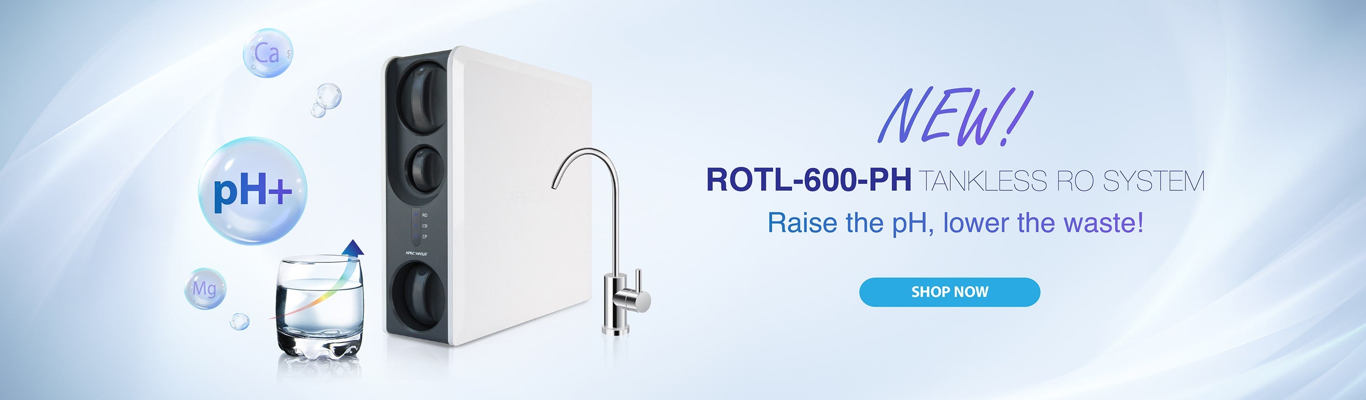 APEC Water new tankless reverse osmosis water filter homepage banner