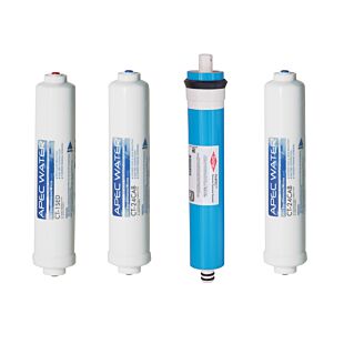 APEC RO Replacement Filters Complete Filter Set for ULTIMATE RO-QUICK90 Compact Reverse Osmosis Systems (Stages 1-4)
