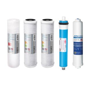 APEC Complete Filter Set for ULTIMATE RO-90 and RO-PERM Models With 1/4"D Tubing (Stages 1-5)