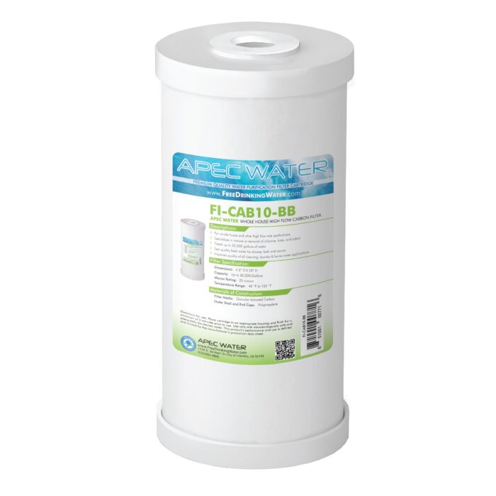Whole House High Flow Radial-Flow GAC Carbon Filter 4.5"x 10", 25 Micron
