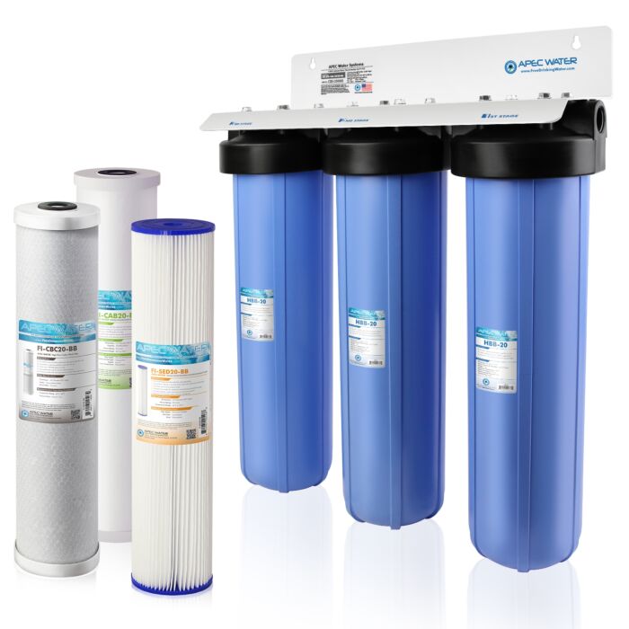 Multi Purpose 20” BB Sediment, GAC Carbon and Carbon Block Combo Water Filter
