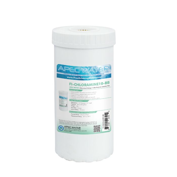 Chloramines/Hydrogen Sulfide Removal Specialty Filter 4.5"x 10"