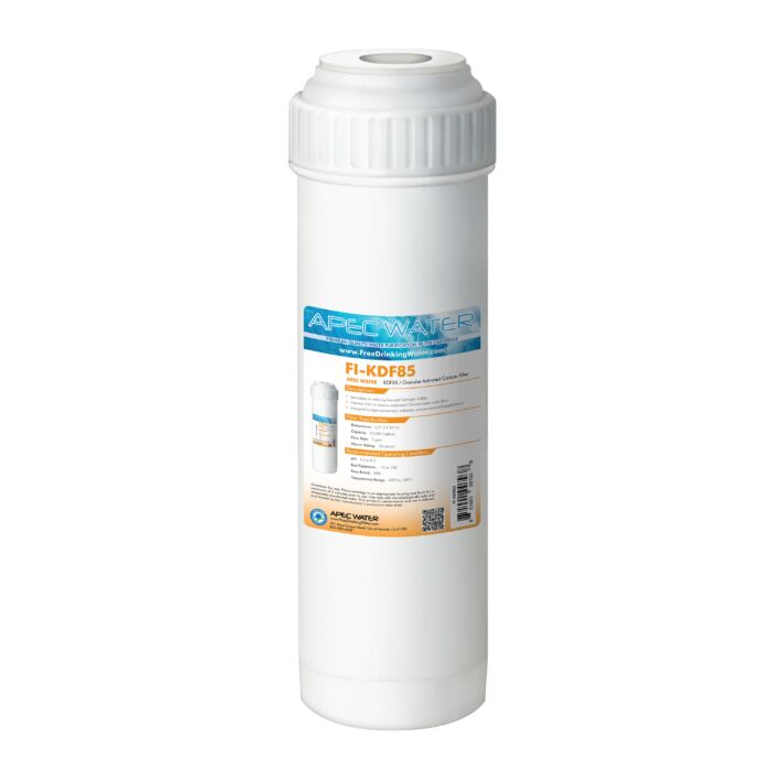 APEC KDF85 2.5"x10" GAC Water Filter Heavy Metals and Hydrogen Sulfide Reduction