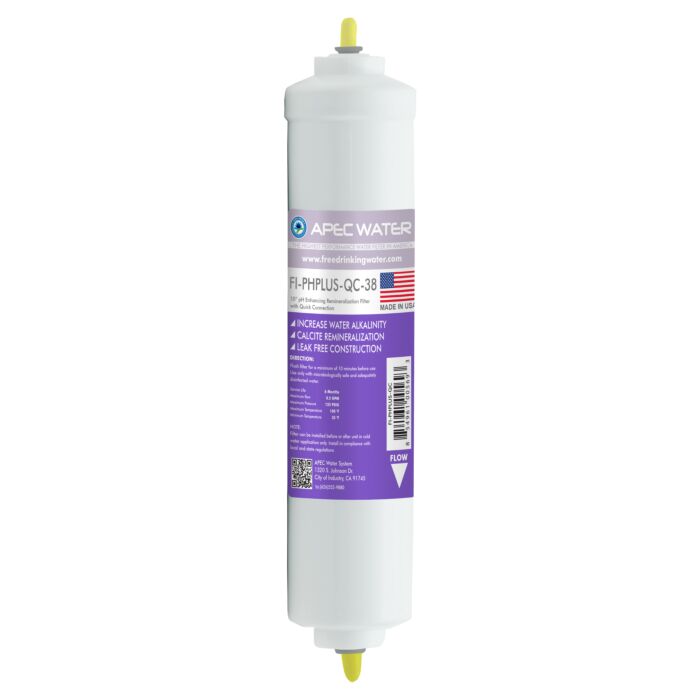 APEC High Purity pH+ Calcium Carbonate Re-mineralization Inline Filters 10" with 3/8" Quick Connect 
