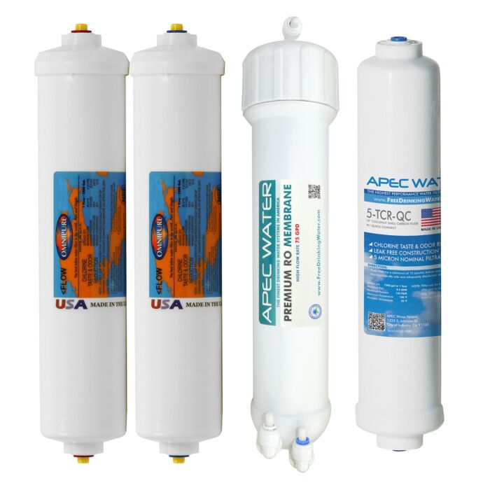 Complete Filter Set for Water Cooler Model PWC-3006R/3506R - 12" (Stages 1-4)
