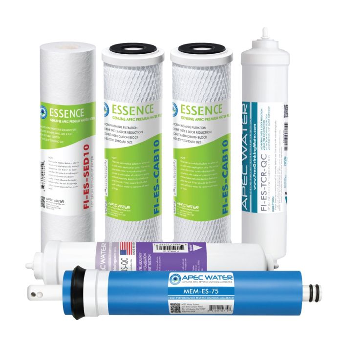 APEC Complete Filter Set for ESSENCE 75 GPD PH Reverse Osmosis 6-Stage Systems  (Stages 1-6)