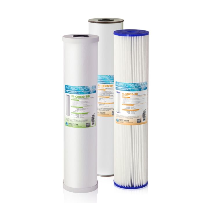 APEC 20" Whole House Sediment, Iron, Carbon Replacement filter set for CB3-SED-IRON-CAB20-BB