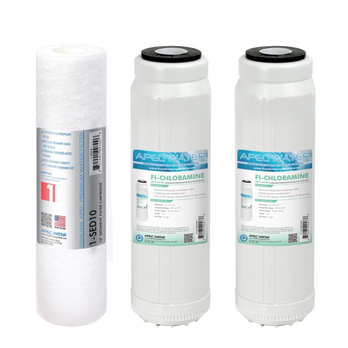 APEC Chloramine Pre-filter Set for WFS-1000 Water Filtration System (Stages 1 - 3)