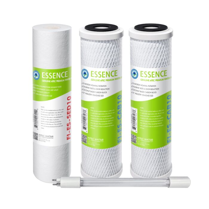 APEC RO Replacement Filters Pre-filter Set for ESSENCE 75 GPD ROES-UV75-SS UV Reverse Osmosis Systems (Stages 1-3 and 5)