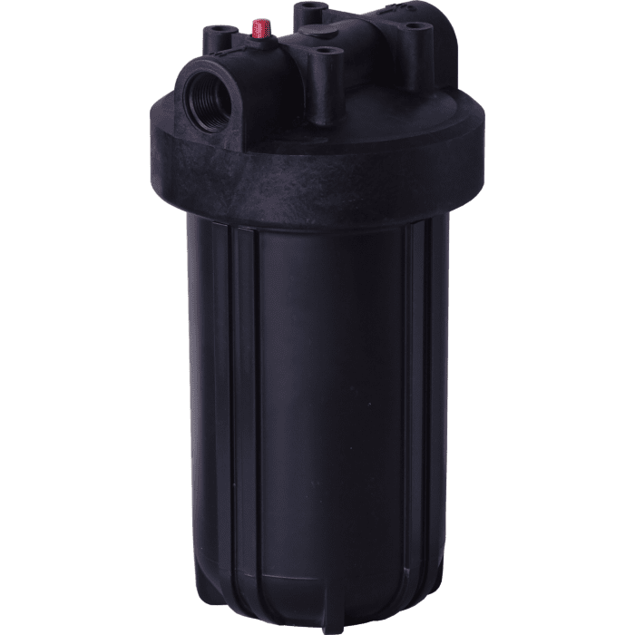Whole House Black 10" Housing (1" FPT) with pressure release (filter cartridges sold separately)