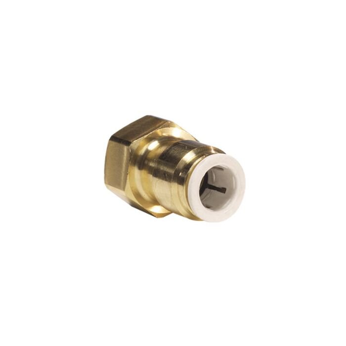 John Guest Brass Flare Female Connector (1/4" Tube OD x 1/4" FFL Thread) (MI4508F4SLF)