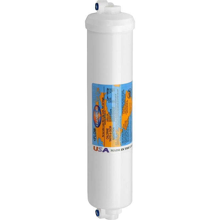 Omnipure Block Media Sediment Reduction  Inline Filter, 1/4” 90° Connection, 2.5" x 12", K5605-SS