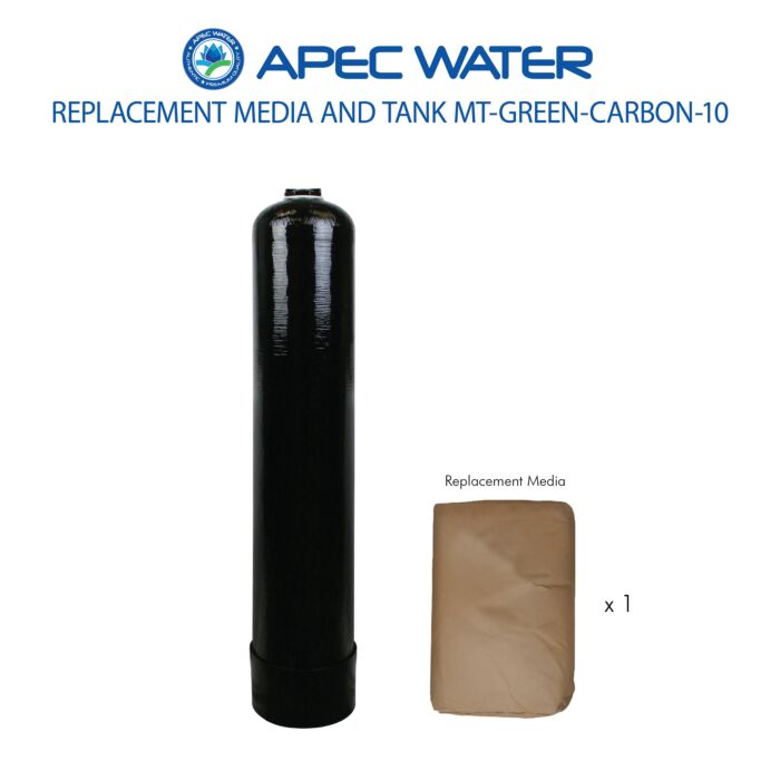 GREEN-CARBON-10 Replacement 1 C.F. Media And High Quality Tank For Reduce Chloramine, Chlorine, Odor Through Adsorption