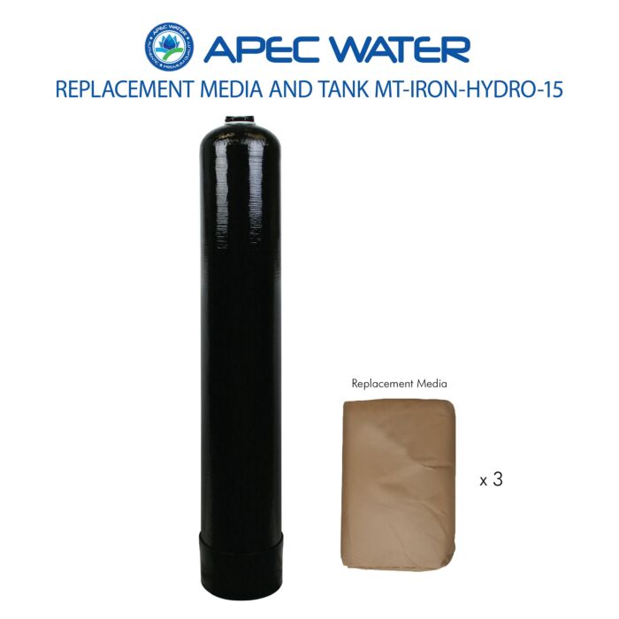 IRON-HYDRO-15 Replacement 1.5 C.F. Media And High Quality Tank To Reduce Iron, Hydrogen Sulfide, And Manganese Through Oxidation
