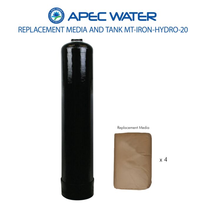 IRON-HYDRO-20 Replacement 2.0 C.F. Media And High Quality Tank To Reduce Iron, Hydrogen Sulfide, And Manganese Through Oxidation