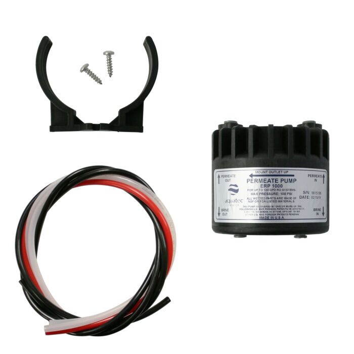 Permeate Pump ERP 1000 Upgrade Kit with 90% auto shut off valve clip tubing 