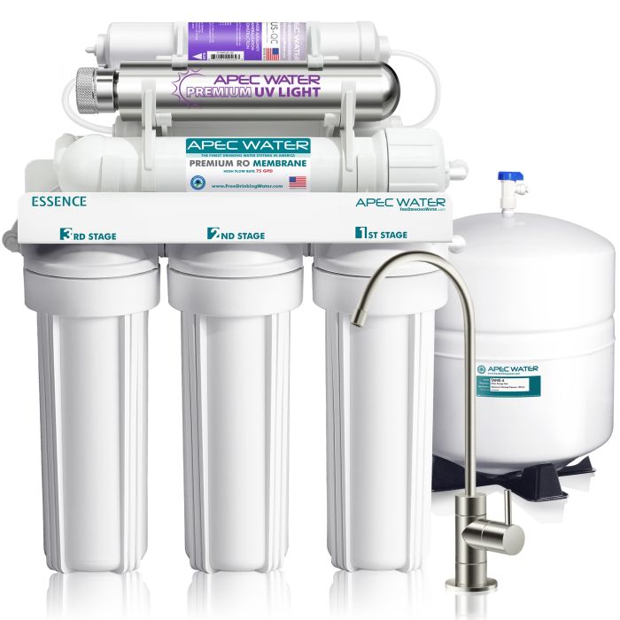 ROES-PHUV75 - Essence Alkaline Mineral pH+ and UV Ultra-Violet Sterilizer 75 GPD 7-Stage Reverse Osmosis Drinking Water System